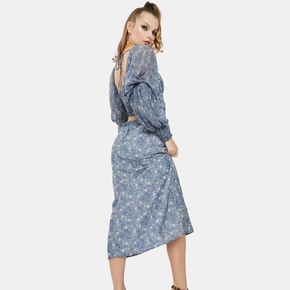 Free People - Aglow Midi Dress in Sapphire Combo, size XS/P